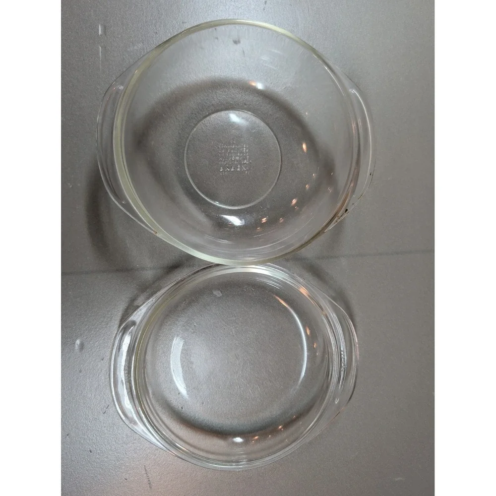 Pyrex 684-C-1.5 Vintage Clear Glass 1.5 QT Round Casserole Dish with Lid USA